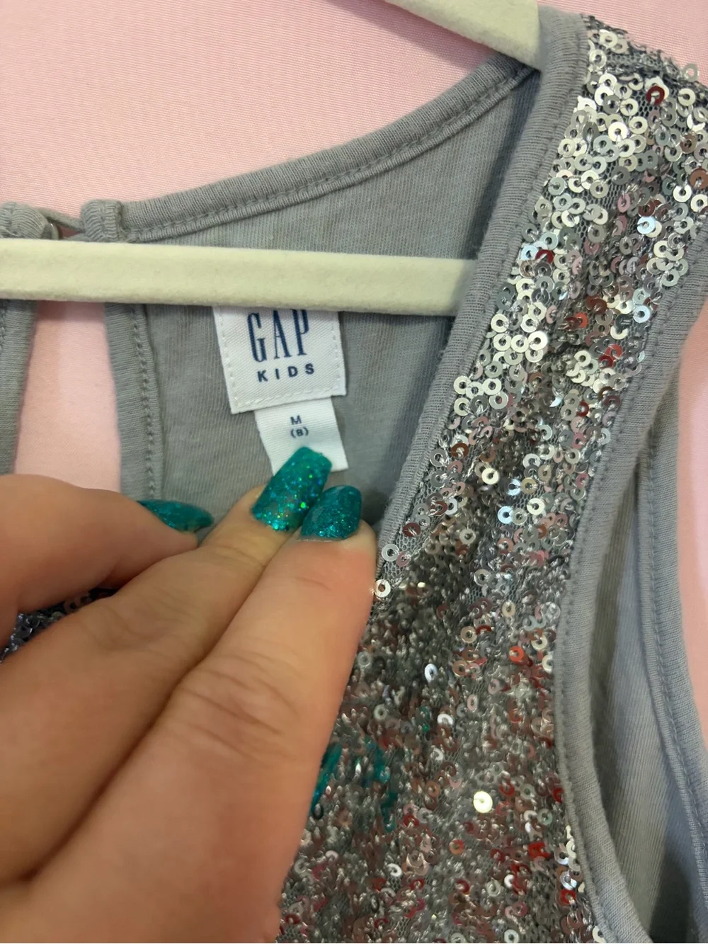 GAP Kids Sequin dress - Silver Gray size girls Medium (8)